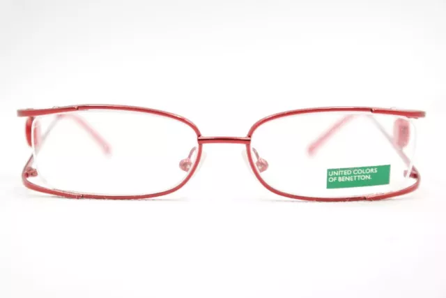 United Colors of Benetton BB03603 46 14 125 Rouge Démi Monture Lunettes Neuf