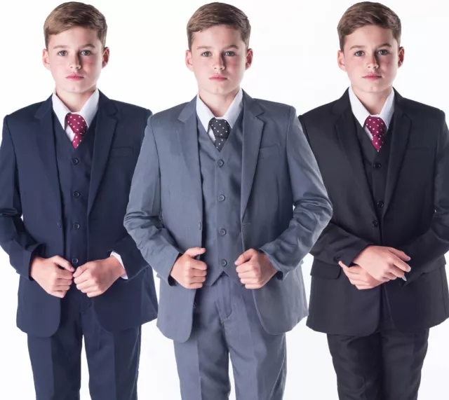 Boys Suits 5 Piece Wedding Suit Page Boy Suit Prom Formal Party Baby 3 Colours