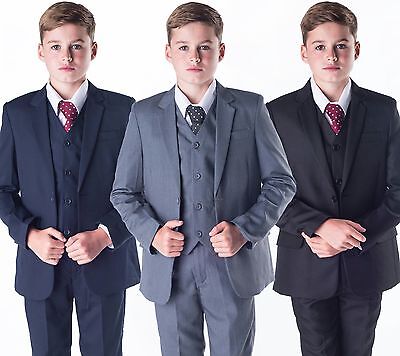 Boys Suits 5 Piece Wedding Suit Prom Page Boy Baby Formal Party 3 Colours