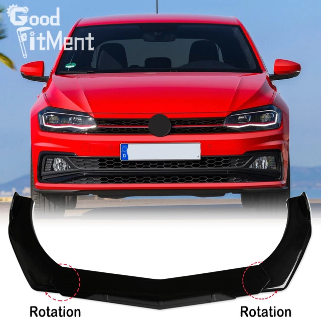 Gloss Black Adjustable Front Bumper Lip Spoiler Splitter For VW Polo MK5 MK6 MK7 Gloss Black Adjustable Front Bumper Lip Spoiler Splitter For VW Polo MK5 MK6 MK7