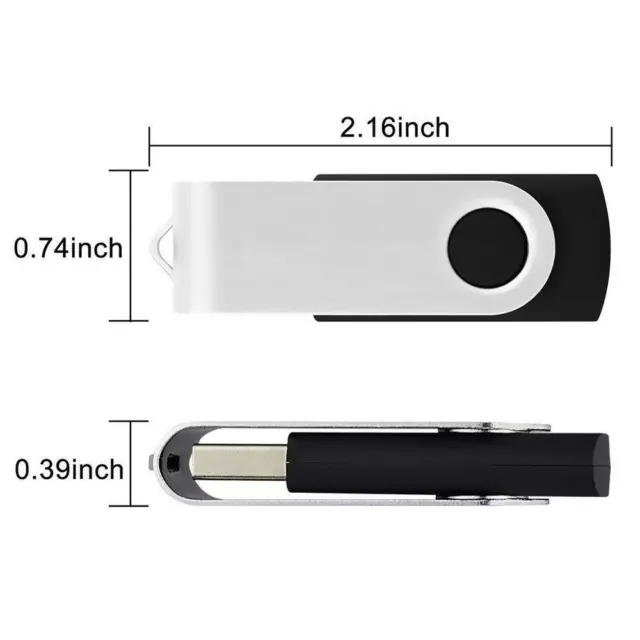 2TO128GO USB 2.0 Flash Drive U Disk Memory Stick Thumb Storage Clé USB pivotante 2