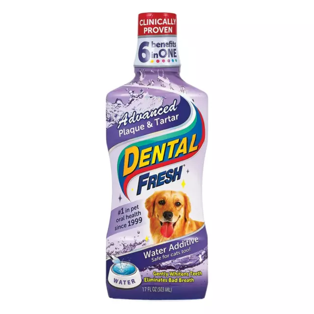 Dental Fresh Advanced Plaque and Tartar Water Additive, 17oz – Dog Teeth Formula