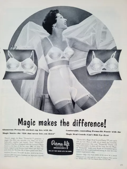 1951 VINTAGE LINGERIE AD BESTFORM Nylon Girdles, Bras, Pinup style art  081218 $7.50 - PicClick