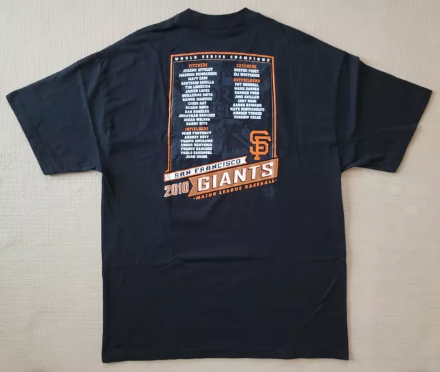 San Francisco Giants 2010 World Series Celebration Majestic Black Mens Tshirt XL