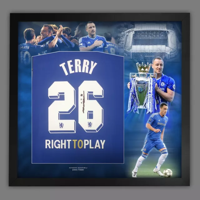 John Terry Signed Chelsea Fc Football Shirt In A Framed Picture Mount Display