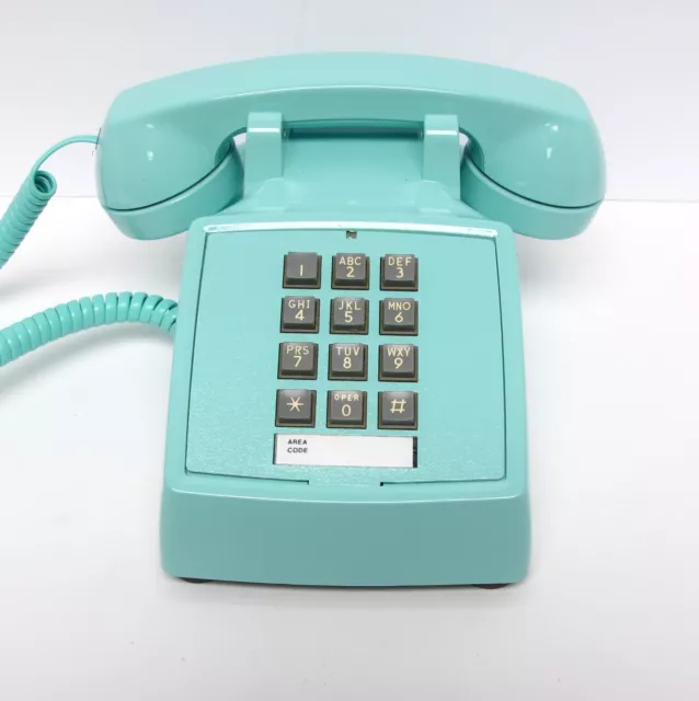 Turquoise Western Electric 2500 TouchTone Desk Telephone - Full Restoration