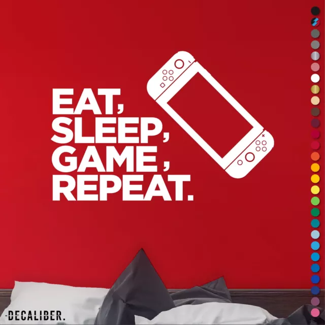Nintendo Switch Eat Sleep Game Adesivo Ripetuto Decalcomania Arte Da Parete Arte Camera da Letto Gioco