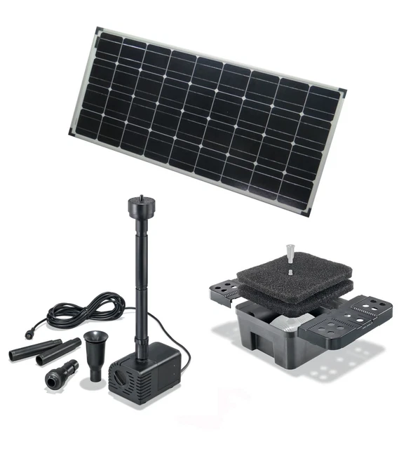 100W SOLAR BACHLAUFPUMPE Teichpumpe Solarpumpe Pumpe Gartenteich