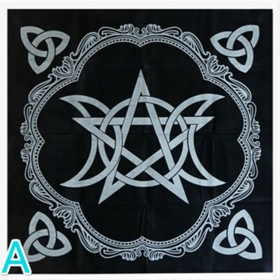 45cm Green And Black Pentagramma Altare Panno Pagano Pentacolo Design da Parete Regalo 