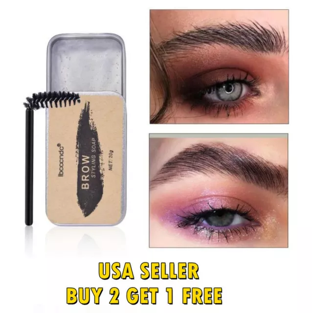 Long Lasting Eyebrow Shaping Soap Eye Brow Makeup Styling Gel Wax with Brush