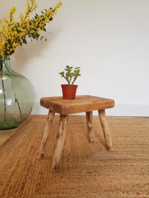 Solid Wood Milking Stool / Plant Stand / Rustic / Farmhouse / Vintage