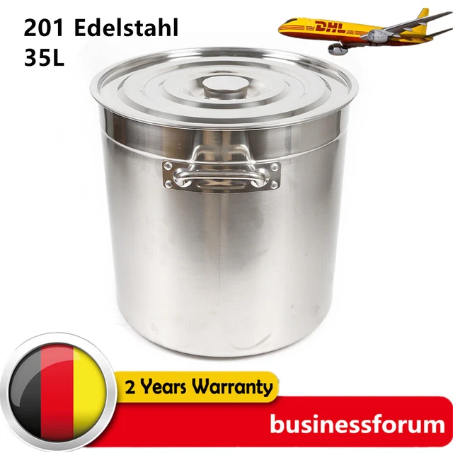 Suppentopf Topf mit Deckel Ø 360mm Höhe 350mm 35 Liter Edelstahl Kochtopf DE DHL