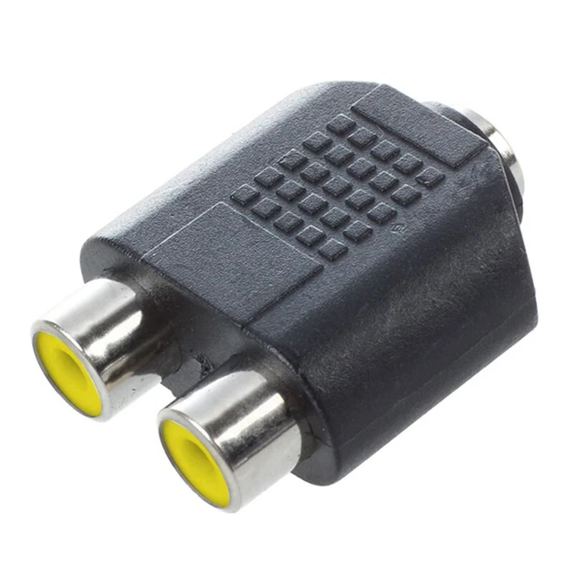 1X( 3.5mm Female Jack to Dual RCA Female Phono Adapter Connector F3C6)