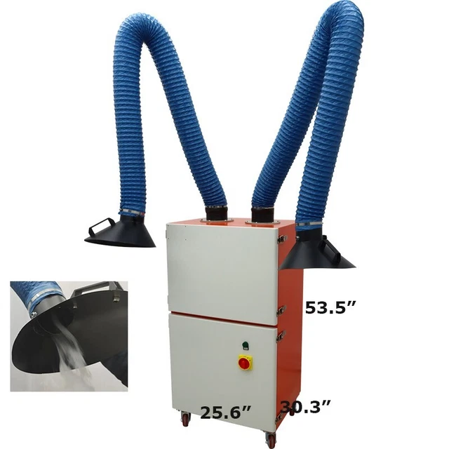 Industrial Solder Fume Extractor Welding Smoke Absorber Remover Filter 2 Arm220V