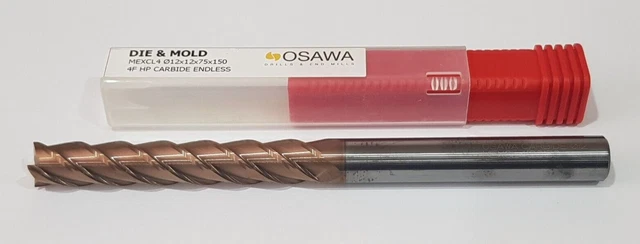 1pc Carbide end mill 12.00mm  D14.00 Ø12x12x75x150 4F HP OSAWA MEXCL4 ENDLESS