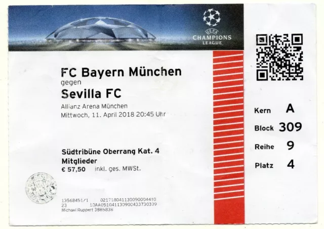 Ticket EC Bayern München - FC Sevilla 11.04.2018