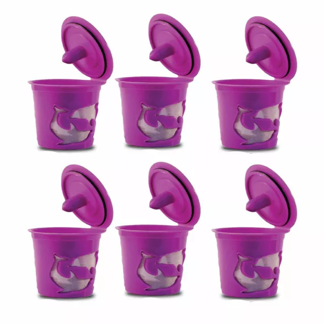 6 Refillable Reusable K-Cups Filter Purple Pods for Keurig 1.0 2.0 Coffee Makers