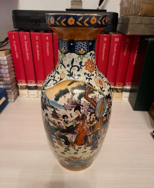 Antico Vaso Cinese ROYAL SATUSMA - porcellana ORIENTALE  Dipinto a mano Cina
