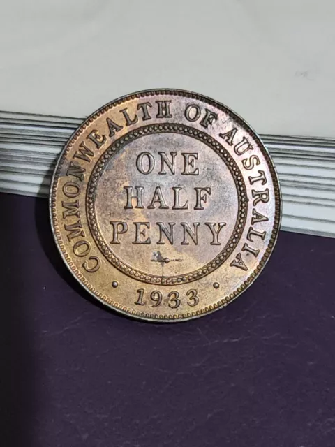 Australian 1933 HALF PENNY UNC