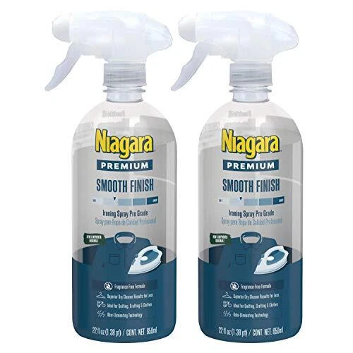 Spray Starch (22 Oz, 2 Pack) Trigger Pump Liquid Starch for Ironing, Non-Aerosol