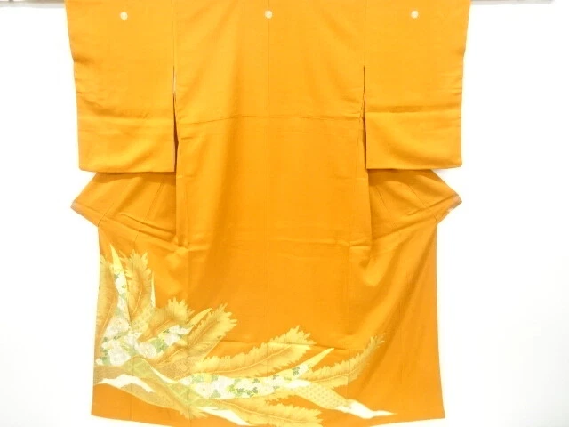 6639966: Japanese Kimono / Vintage Iro-Tomesode / Kinsai / Embroidery / Grass &