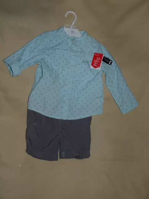 Ensemble bébé garçon 12 mois chemise+short neuf