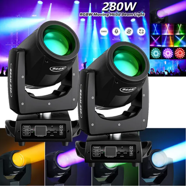 280W RGBW Moving Head Light Gobo DMX Beam Spot Stage Lighting Party DJ Disco