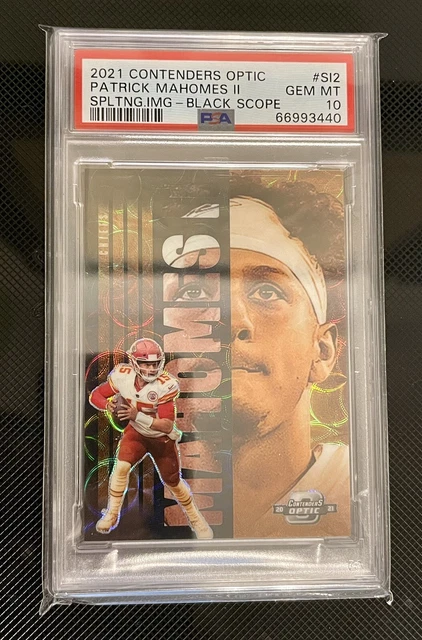 2021 Contenders Optic Splitting Image Patrick Mahomes Black Scope #D/25 PSA 10