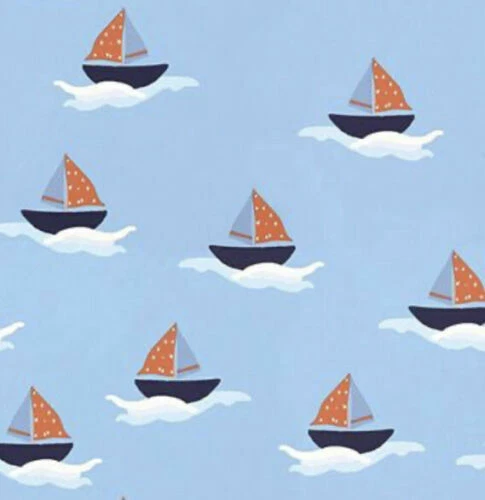 LAURA ASHLEY kids Boats Blue Wallpaper Batch No W100618-A/1 price per roll