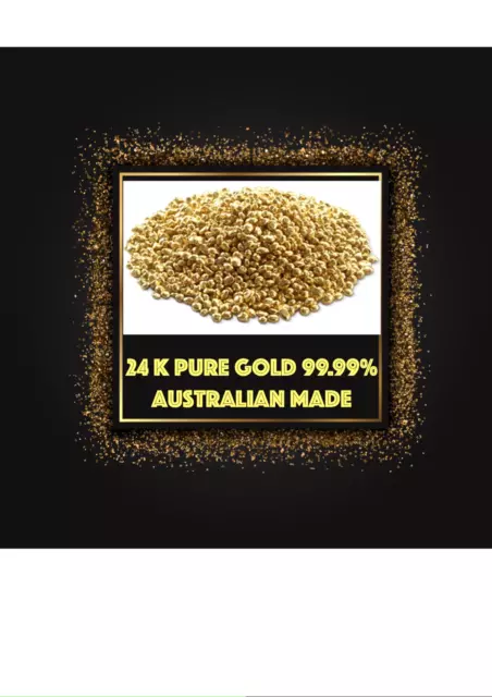 24K Fine Gold Granules  .999 Pure 24ct. Gold 1 gram - Australian Origin