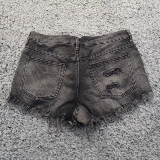 We The Free Shorts Women 27 Black Acid Wash Distressed Thrashed Cut Off Grunge