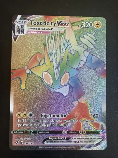 Carta Pokemon TOXTRICITY V MAX VMAX 196/192 HYPER FRAGORE RIBELLE IN  ITALIANO