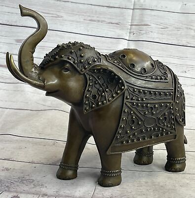 Bronce Escultura Mano Hecho Estatua Animal Vida Silvestre Africano Elefantes