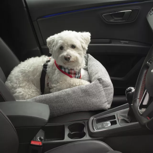 Bunty Travel Dog Bed Soft Washable Car Seat Cushion Warm Luxury Pet Basket Grey 2