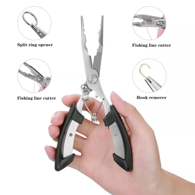 Outdoor Hook Remover Fishing Pliers Scissors Line Cutter Fish Gripper Tools UK 3