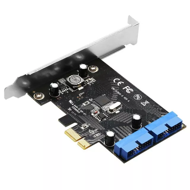 PCI Express to Dual 20 Pin USB 3.0 Controller Card PCI-E X1 to 2 Ports USB 3.0