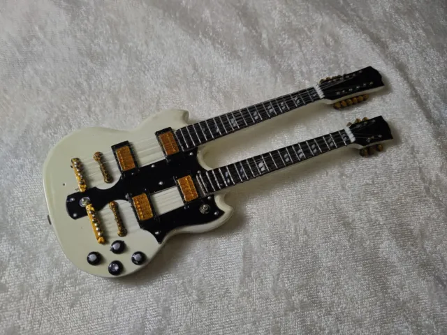 Gibson Double Neck Mini 1/6 Doll Replica Custom Miniature Sg Jimmy Page Guitar
