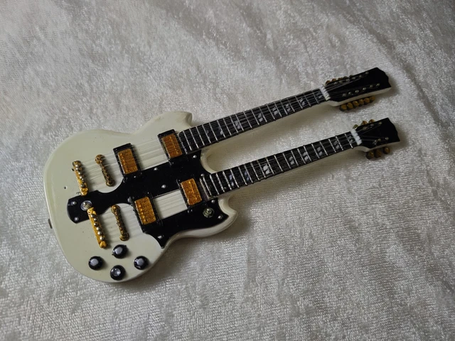 Gibson Double Neck Mini 1/6 Doll Replica Custom Miniature Sg Jimmy Page Guitar