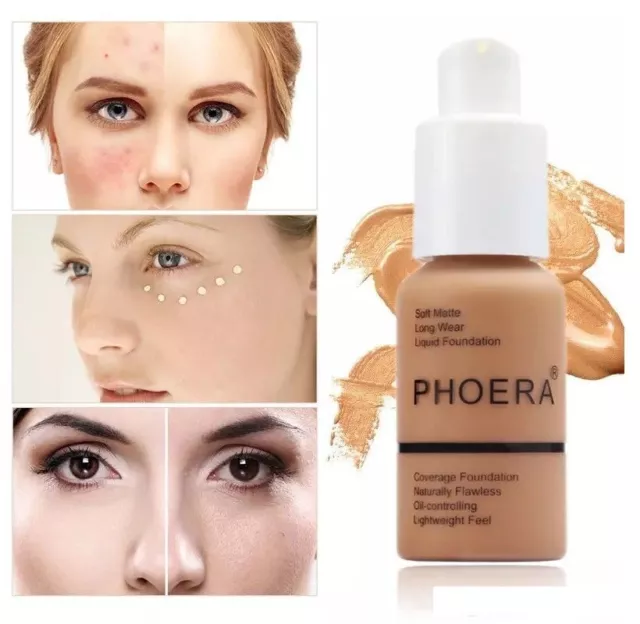 Phoera Liquid Skin Foundation Matte Flawless Full Coverage Face Makeup Concealer