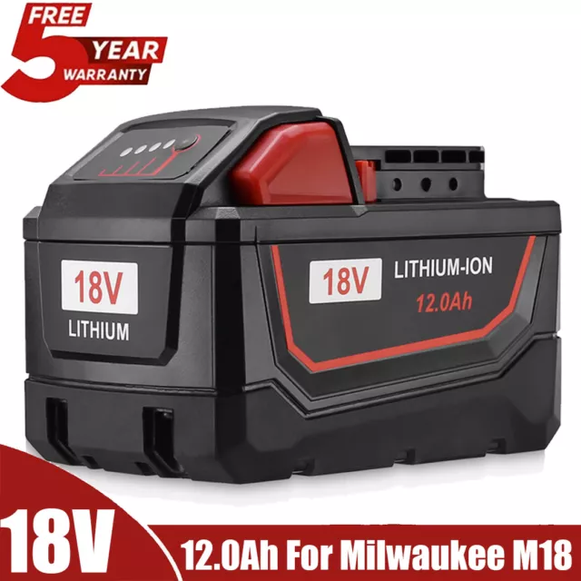 For Milwaukee M18 Lithium 12.0 AH 18V Extended Capacity Battery 48-11-1890