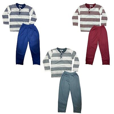 Boys Girls Kids Pyjamas Long Sleeve Top Bottom Set Nightwear PJs Cotton Striped