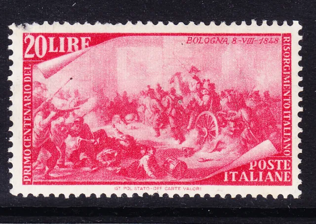 ITALY 1948 SG714 Centenary 1848 Revolution 20 lira carmine mounted mint cat £80