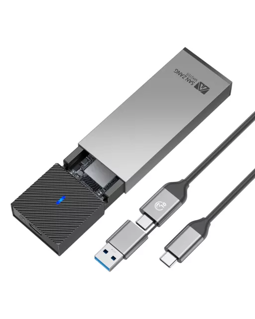 SANZANG M.2 NVME SATA NGFF SSD to Type-C USB 3.2 External Drive Enclosure Case
