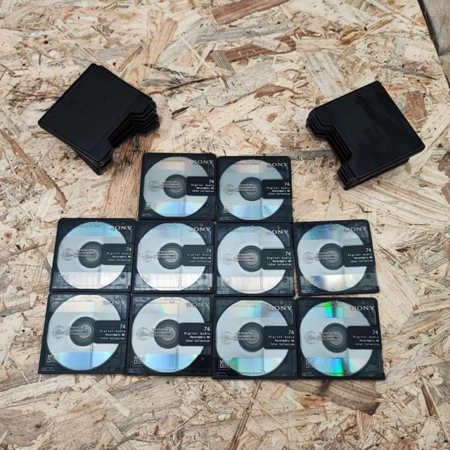 10x Sony Minidisc MD 74M. Color Collection Mix Blankdisc Leer Hüllen Händler