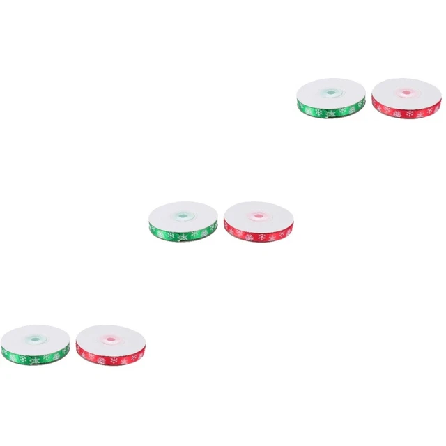 6 Rolls Christmas DIY Ribbon Party Ribbons Polyester Xmas Crafts