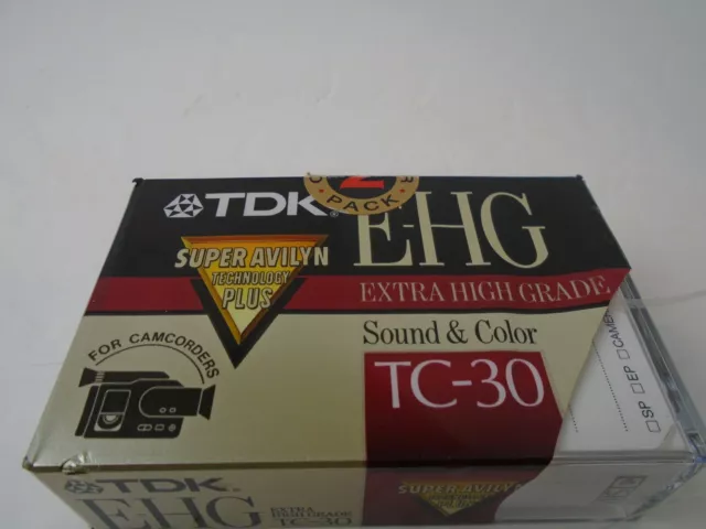 Nueva cinta VHS-C genuina TDK E-HG TC-30 grado extra alto TC-30EHG