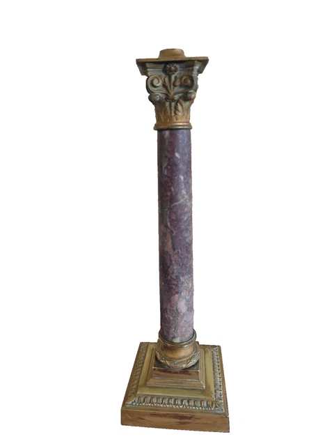 GRAND PIED DE lampe colonne marbre et bronze doré XIXème siècle EUR 180,00 - FR