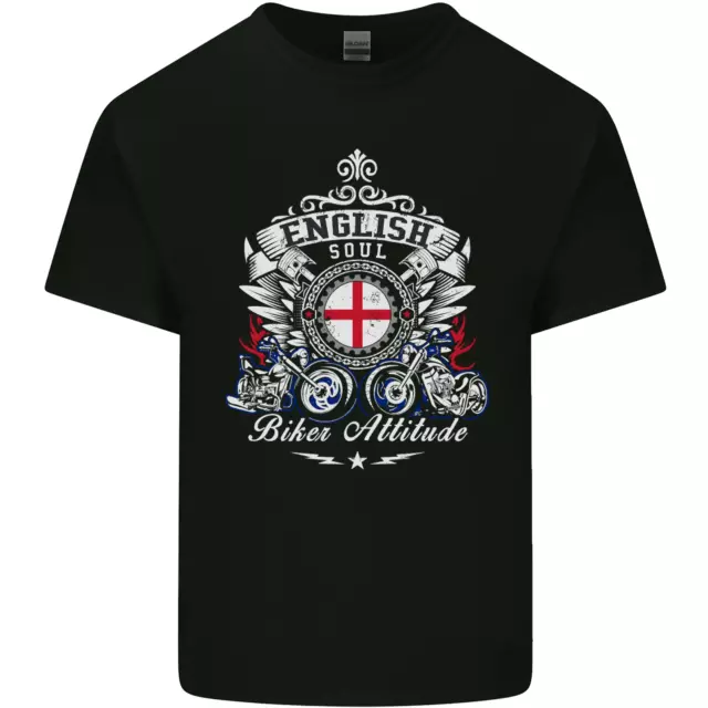 English Soul Biker Attitude Bike Motorcycle Kids T-Shirt Childrens