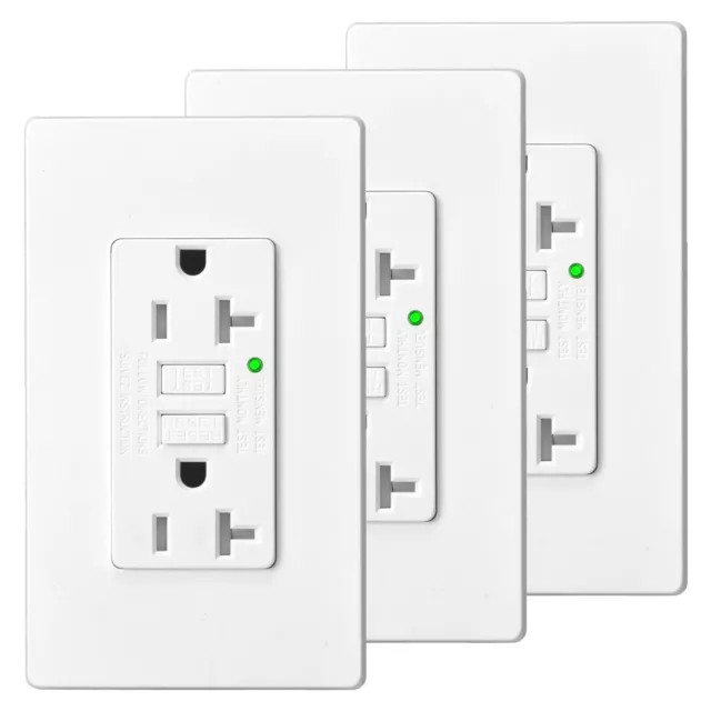 Safe Outlet GFI GFCI 20 AMP Duplex Receptacles Electric Supplies ETL Non-TR 2PCS