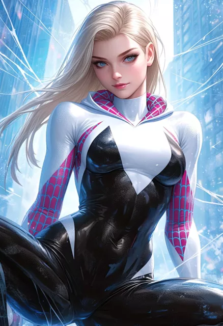 "Spider-Gwen 10" 13x19 Fine Art Print Limited to Only 20 Hand-Numbered Copies